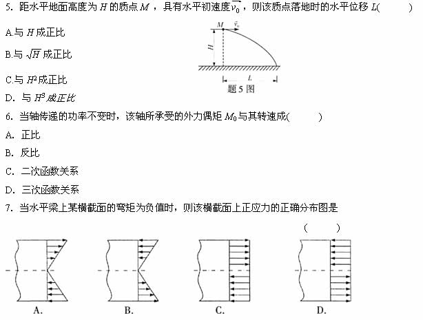 全国2007年10月高等教育自学考试工程力学(一)试题(图2)