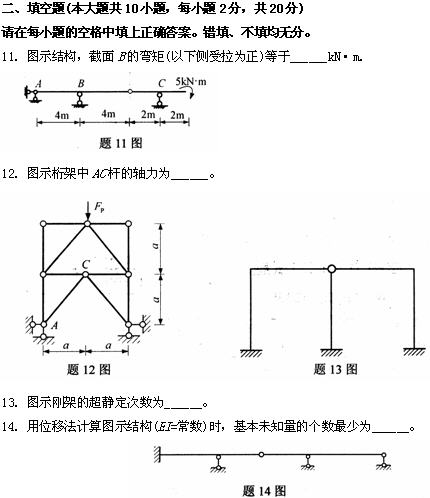 全国2009年4月高等教育自学考试结构力学(二)试题(图5)